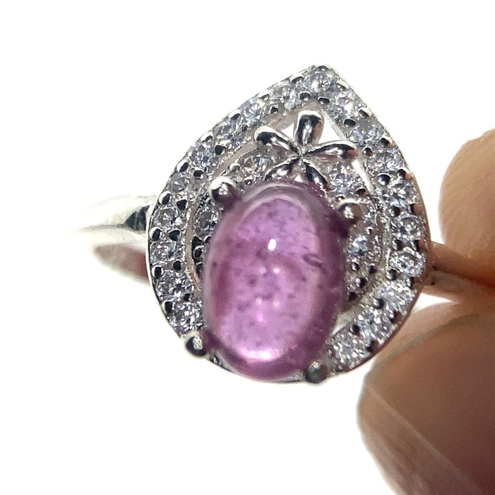 Pink Sapphire 1.90ct Platinum Finish Solid 925 Sterling Silver Ring